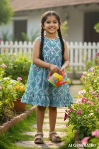 Image for Kusvaa Grw084 Aaira Girls Cotton Frock Model