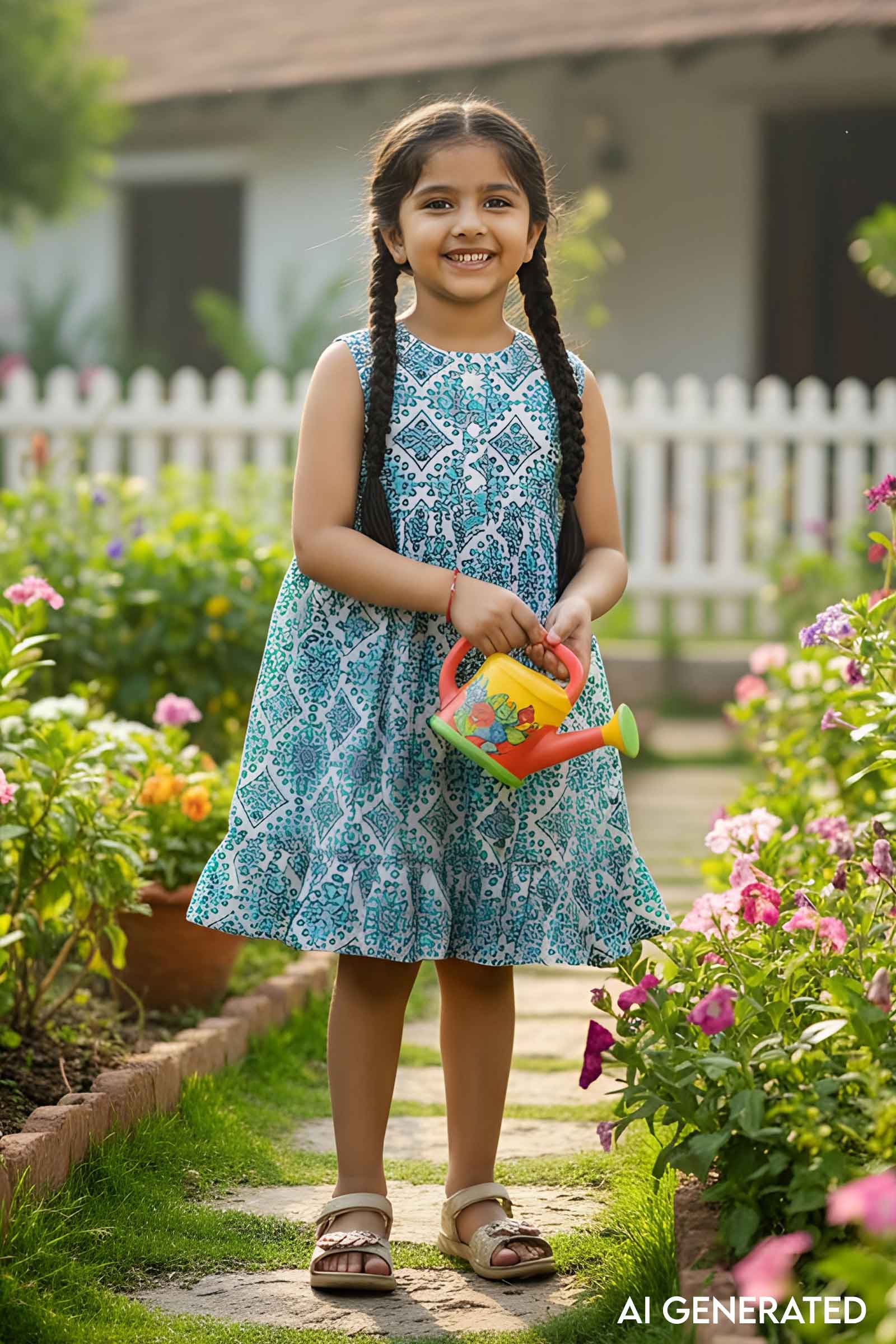 Image for Kusvaa Grw084 Aaira Girls Cotton Frock Model
