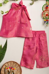 Image for Kusvaa Grw085 Risha Tissue Viscos Girls Kurta Pant Set Featured