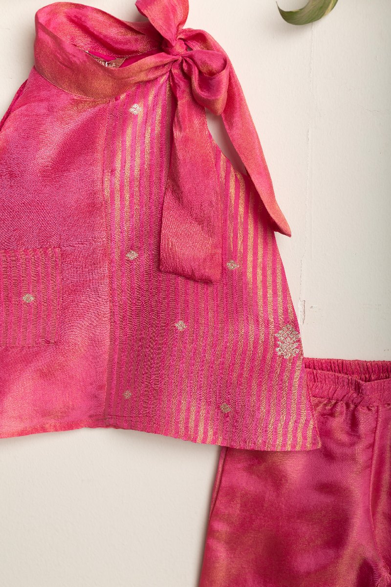 Image for Kusvaa Grw085 Risha Tissue Viscos Girls Kurta Pant Set Front