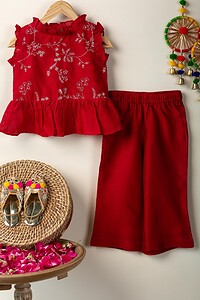 Image for Kusvaa Grw088 Jivika Chanderi Girls Top Pant Set Featured