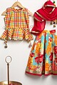 Image for Kusvaa Grw090 Hema Cotton Girls Skirt Top And Dupatta Set Back