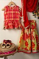 Image for Kusvaa Grw091 Jaya Cotton Girls Skirt Top And Dupatta Set Side