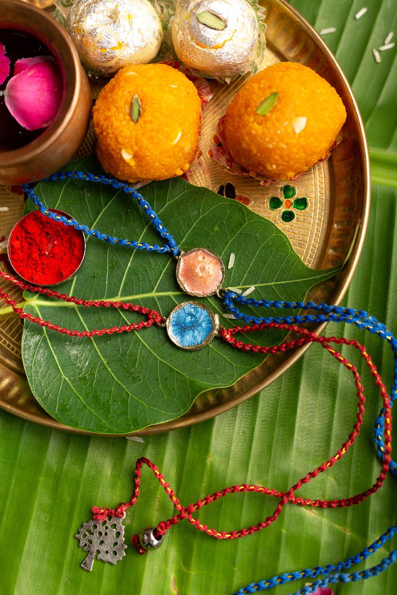 Image for Kusvaa Rak001 Gaurika Handmade Rakhi Set Of Two Front