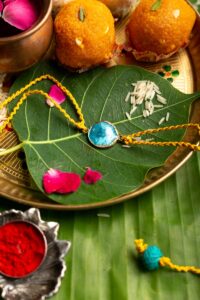 Image for Kusvaa Rak005 Krishna Handmade Rakhi Front