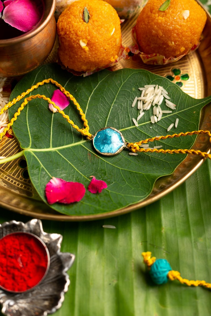 Image for Kusvaa Rak005 Krishna Handmade Rakhi Front