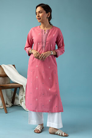 Image for Kusvaa Wkr177 Drusti Handloom Cotton Kurta Front