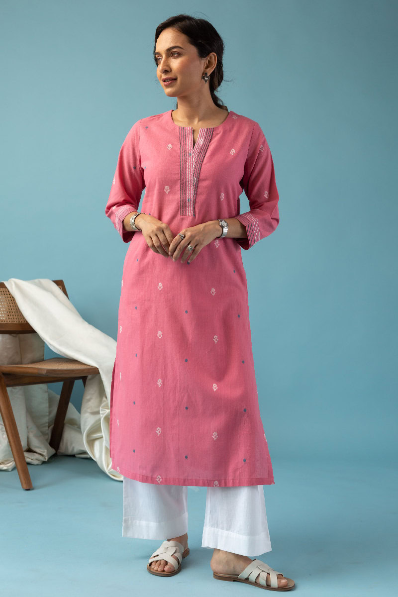 Image for Kusvaa Wkr177 Drusti Handloom Cotton Kurta Front