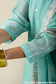 Image for Kusvaa Wkr178 Maya Chanderi Straight Fit Kurta Closeup 2
