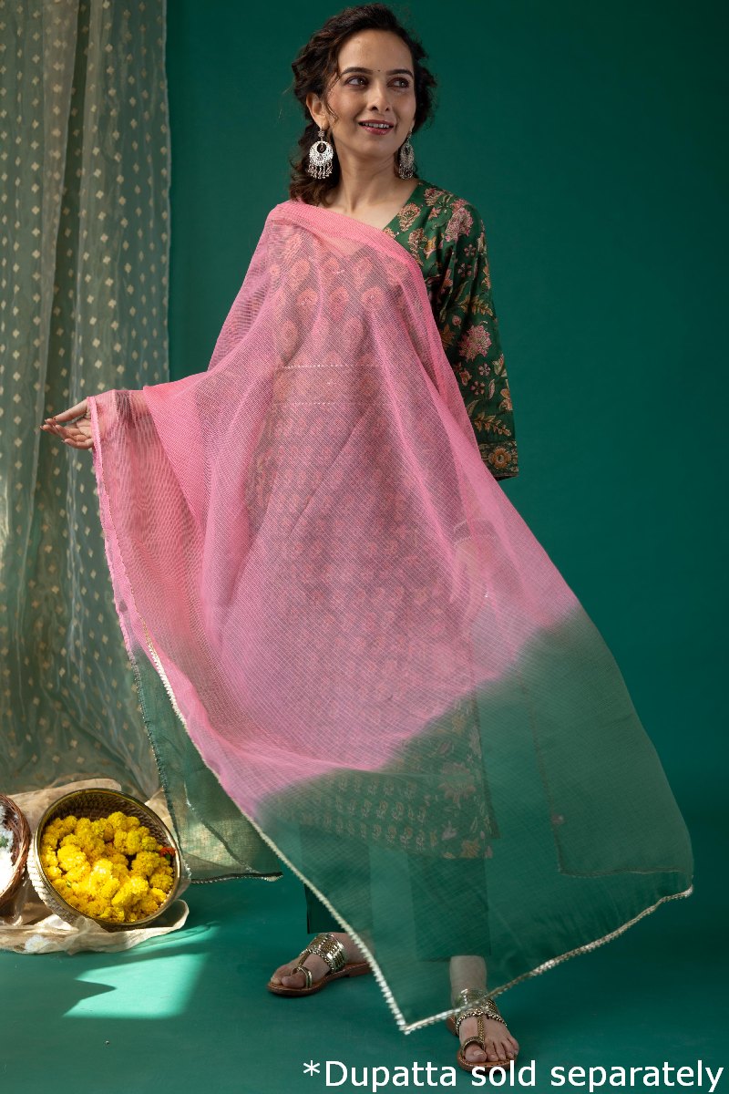 Image for Kusvaa Wkr181 Suhani Cotton Handblock Kurta Front