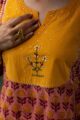 Image for Kusvaa Wkr182 Urmi Cotton Handblcok Print Kurta Closeup