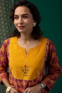 Image for Kusvaa Wkr182 Urmi Cotton Handblcok Print Kurta Featured