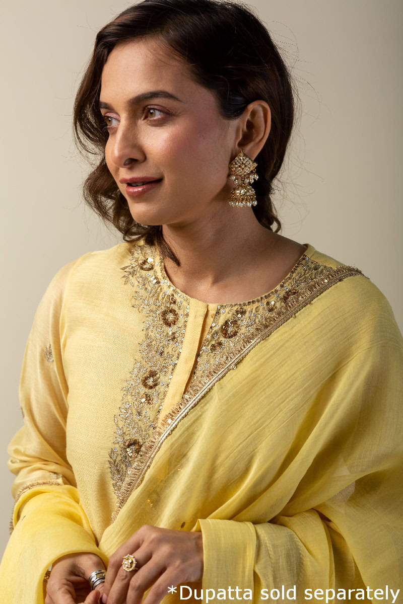 Image for Kusvaa Wkr185 Arshiya Chanderi Straight Fit Kurta Featured