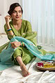 Image for Kusvaa Wkr186 Bhavini Chanderi Straight Fit Kurta Closeup 4