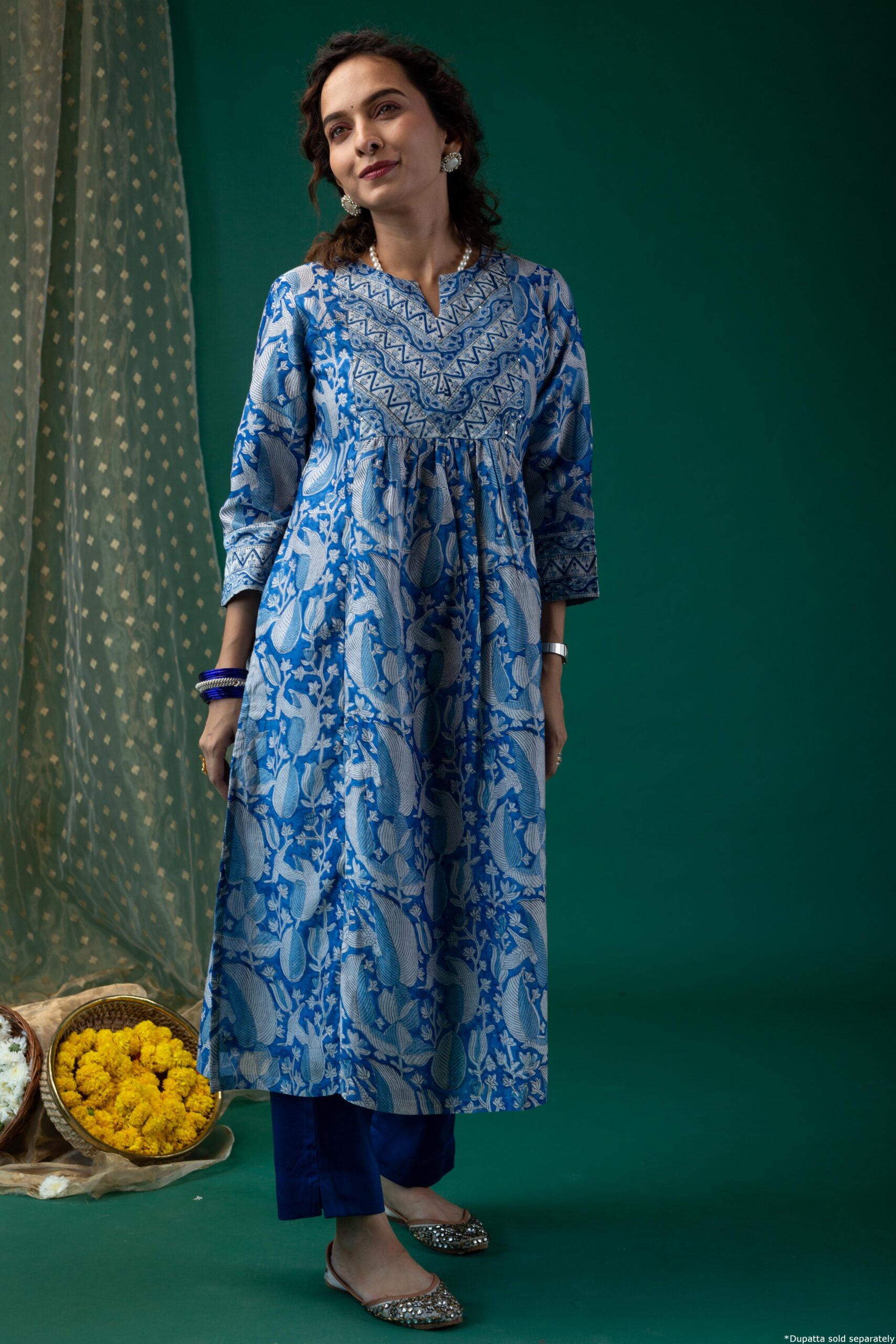 Image for Kusvaa Wkr189 Avita Chanderi A Line Kurta Front