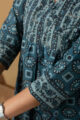 Image for Kusvaa Wkr190 Archana Cotton Block Print Kurta Closeup 5