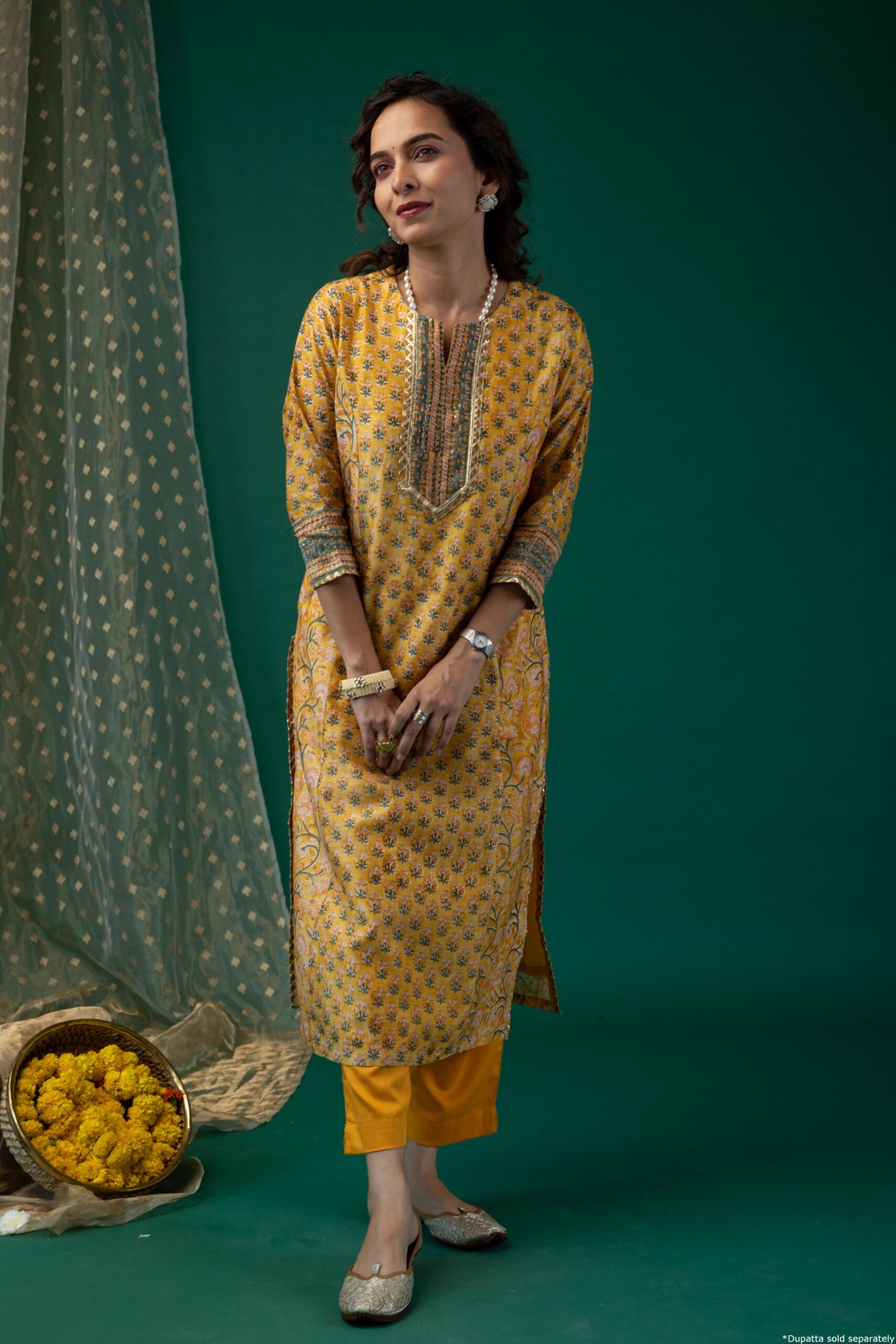 Image for Kusvaa Wkr192 Aarin Chanderi Straight Fit Kurta Pocket