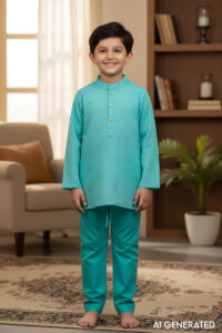 Image for Kusvaa Byw038 Ashvik Cotton Boys Kurta Pant Set Model