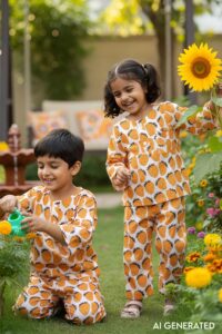 Image for Kusvaa Byw048 Aakav Cotton Kids Lounge Wear Model