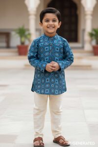 Image for Kusvaa Byw050 Sharv Cotton Boys Full Sleeves Kurta Model