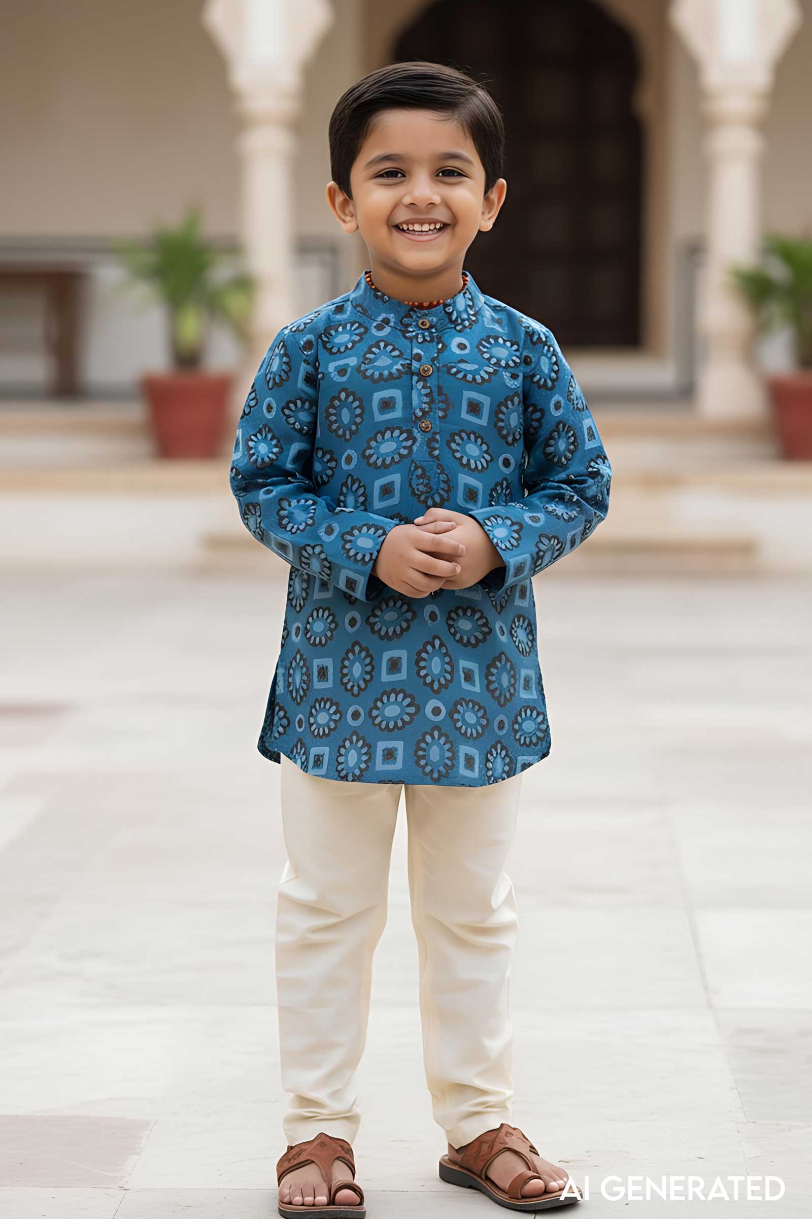 Image for Kusvaa Byw050 Sharv Cotton Boys Full Sleeves Kurta Model