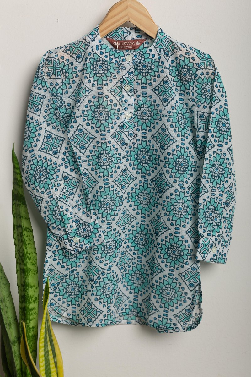 Image for Kusvaa Byw052 Iravan Cotton Boys Full Sleeves Kurta Featured