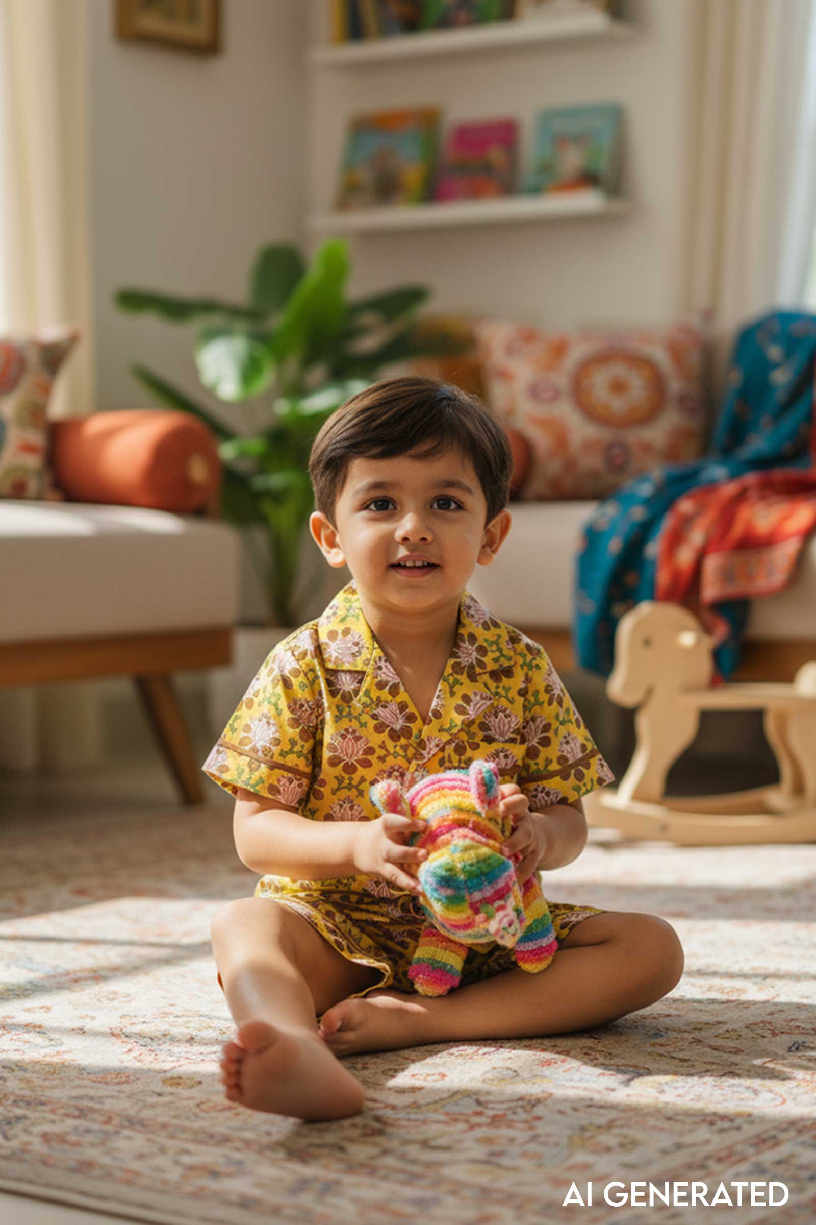 Image for Kusvaa Byw053 Aarav Cotton Kids Co Ord Set Model