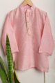 Image for Kusvaa Byw055 Mourya Chanderi Boys Kurta Pant Set Side