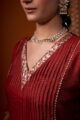 Image for Kusvaa Cood111 Aadvi Chanderi Kurta Pant Set Closeup