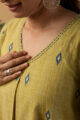 Image for Kusvaa Dr065 Devisha Handloom Cotton A Line Dress Closeup New