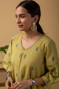 Image for Kusvaa Dr065 Devisha Handloom Cotton A Line Dress Featured New