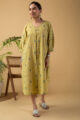 Image for Kusvaa Dr065 Devisha Handloom Cotton A Line Dress Neck New