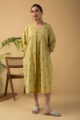 Image for Kusvaa Dr065 Devisha Handloom Cotton A Line Dress Sleeves New
