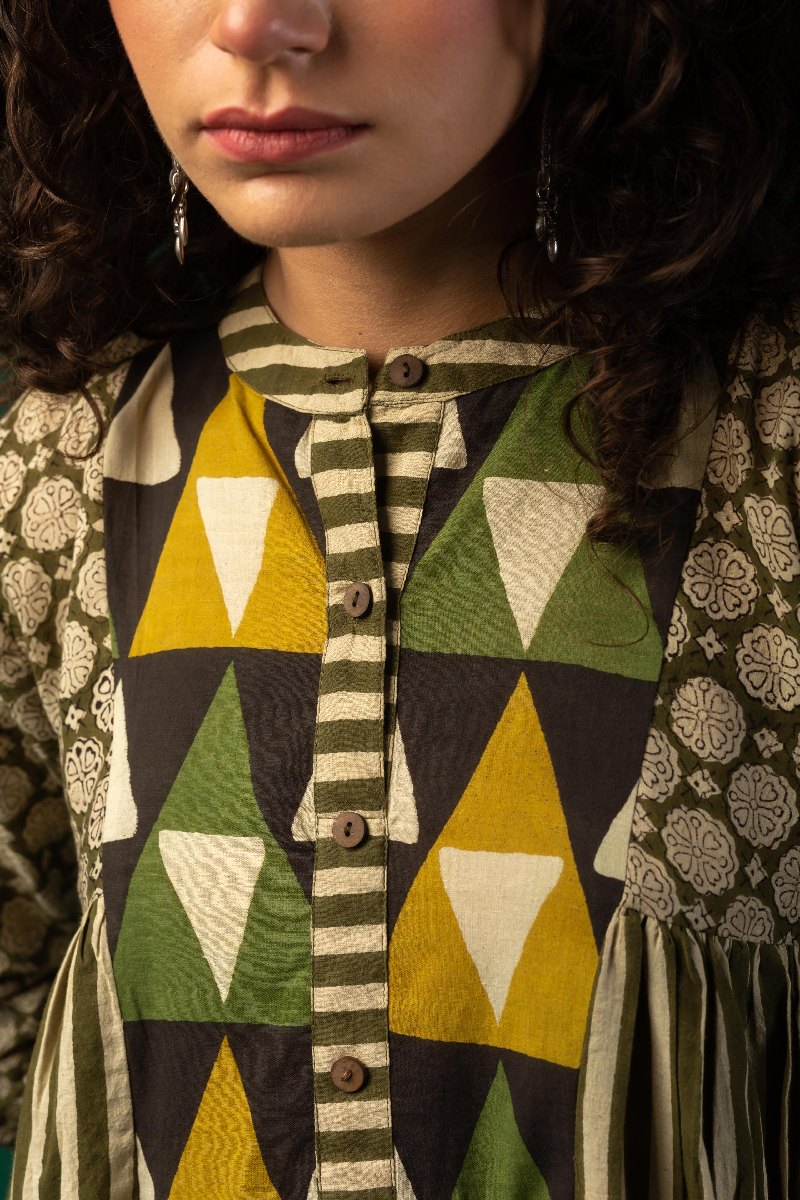 Image for Kusvaa Dr066 Kavyam Cotton A Line Dress Front