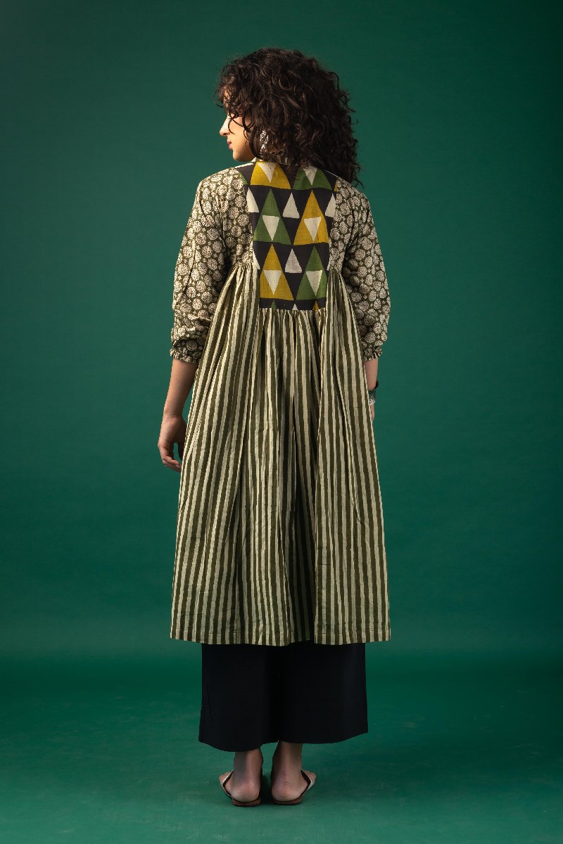 Image for Kusvaa Dr066 Kavyam Cotton A Line Dress Side