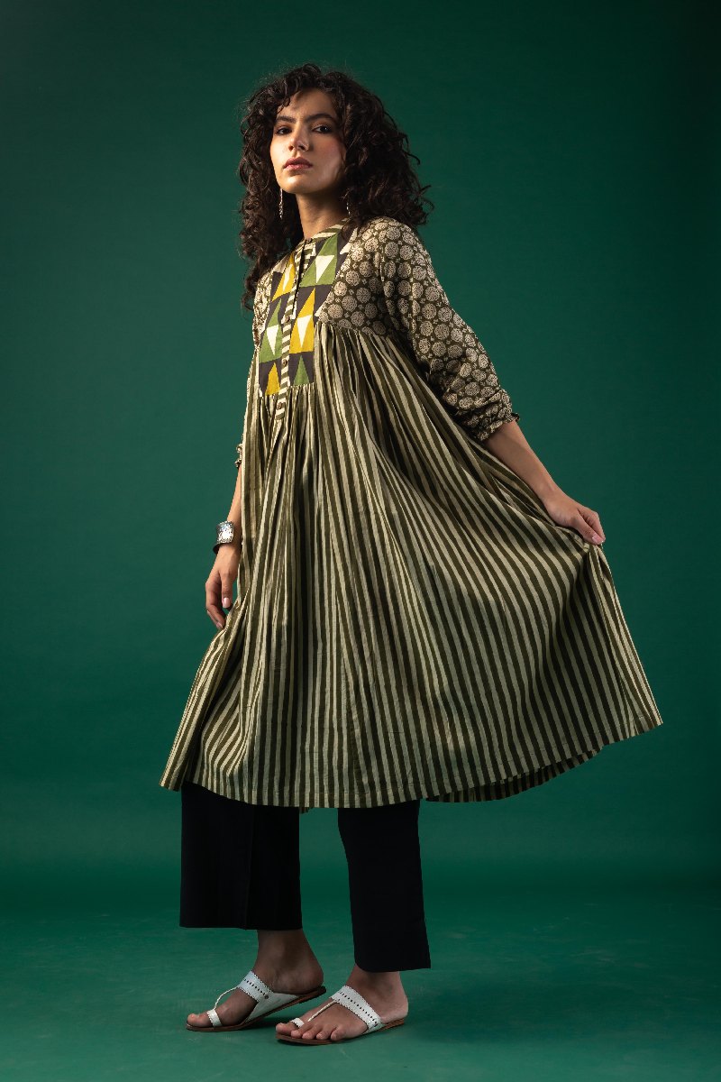 Image for Kusvaa Dr066 Kavyam Cotton A Line Dress Sitting