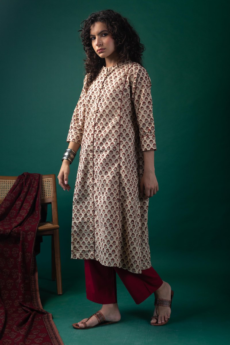 Image for Kusvaa Dr067 Inaya Cotton A Line Dress Closeup 3