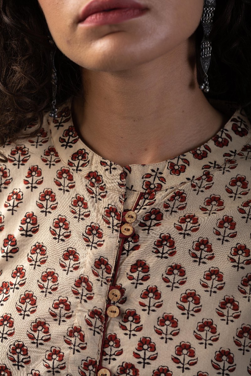 Image for Kusvaa Dr067 Inaya Cotton A Line Dress Closeup