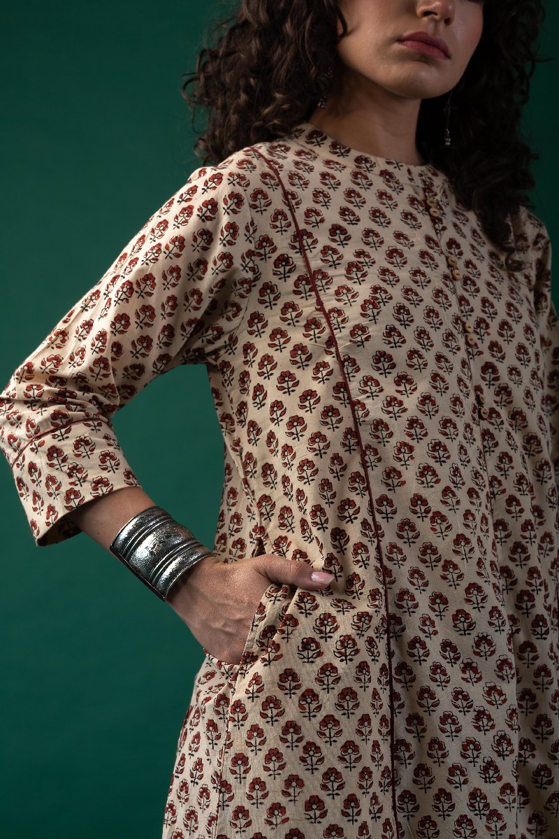 Image for Kusvaa Dr067 Inaya Cotton A Line Dress Pocket