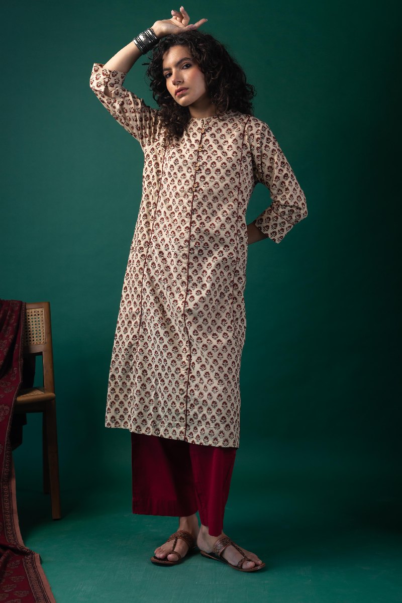 Image for Kusvaa Dr067 Inaya Cotton A Line Dress Side