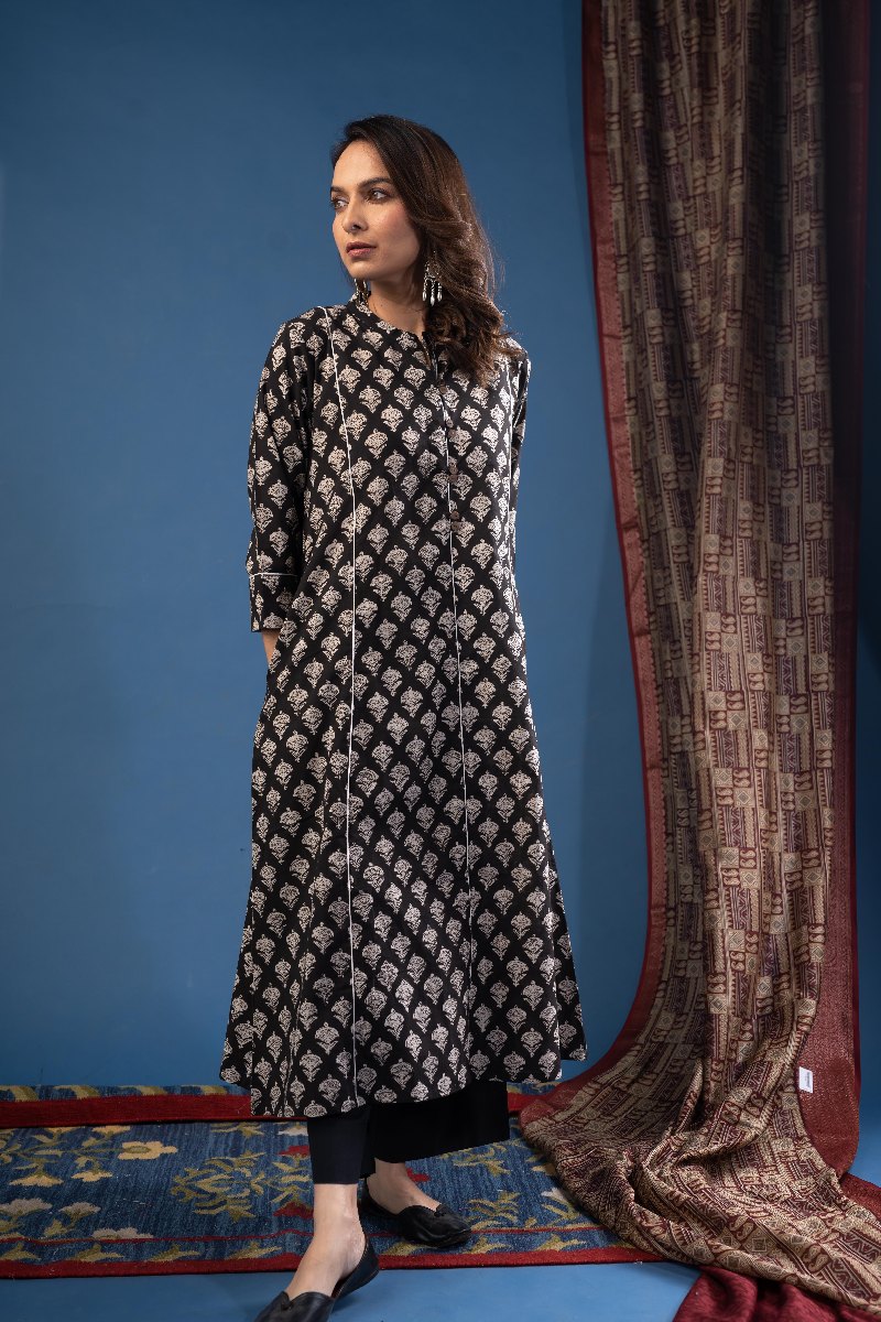 Image for Kusvaa Dr068 Miraya Cotton A Line Dress Pocket
