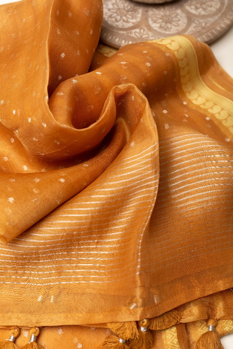 Image for Kusvaa Dup248 Shraya Chanderi Dupatta Closeup New