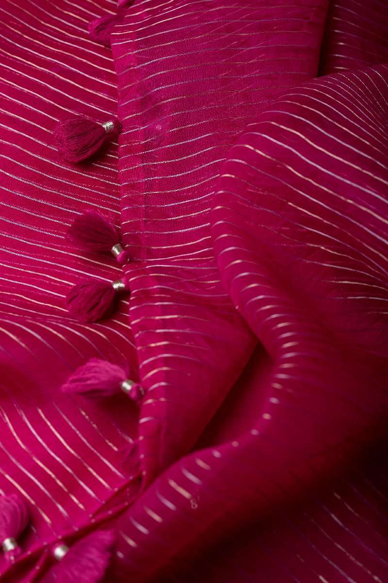 Image for Kusvaa Dup250 Twara Chanderi Dupatta Side