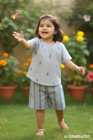 Image for Kusvaa Grw094 Mrinal Cotton Kids Coord Set Model