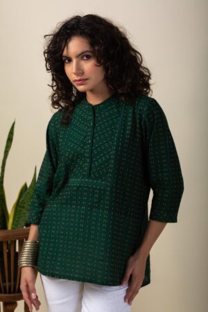 Image for Kusvaa Shk053 Vritika Handloom Cotton Short Kurti Featured