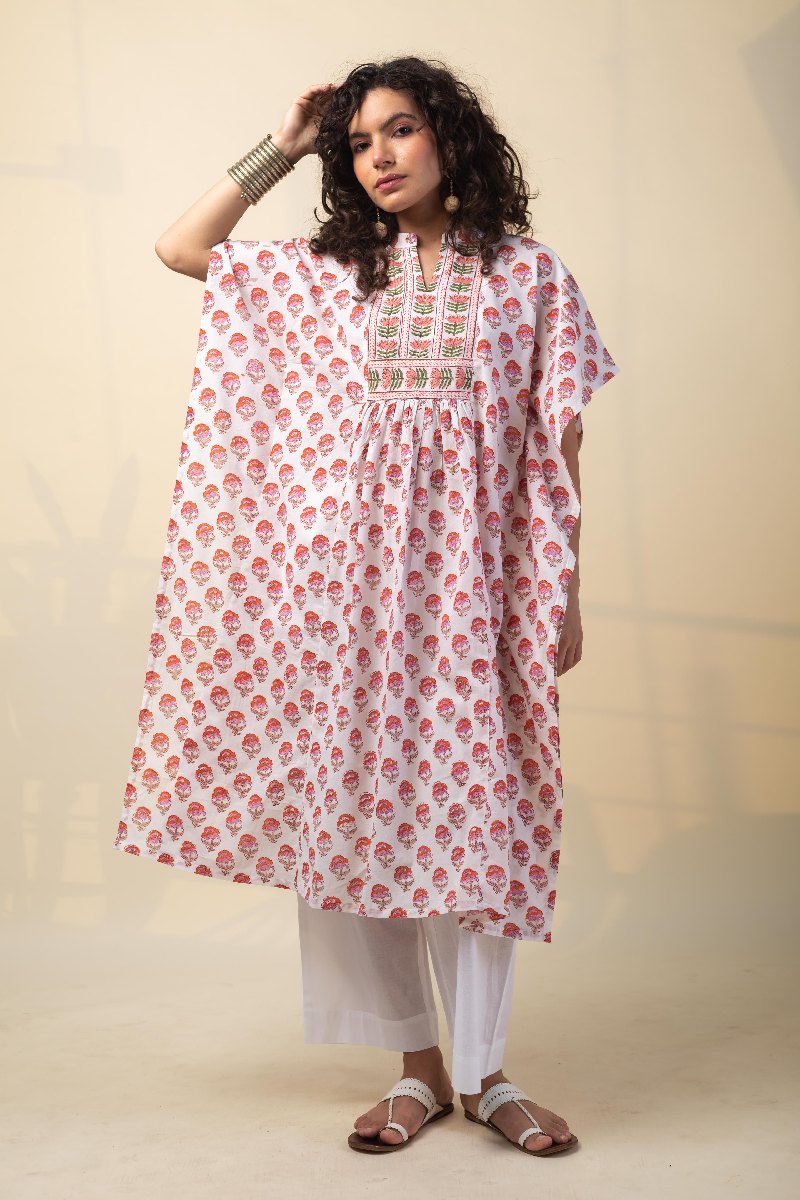 Image for Kusvaa Shkaf003 Akira Handblock Cotton Kaftan Front
