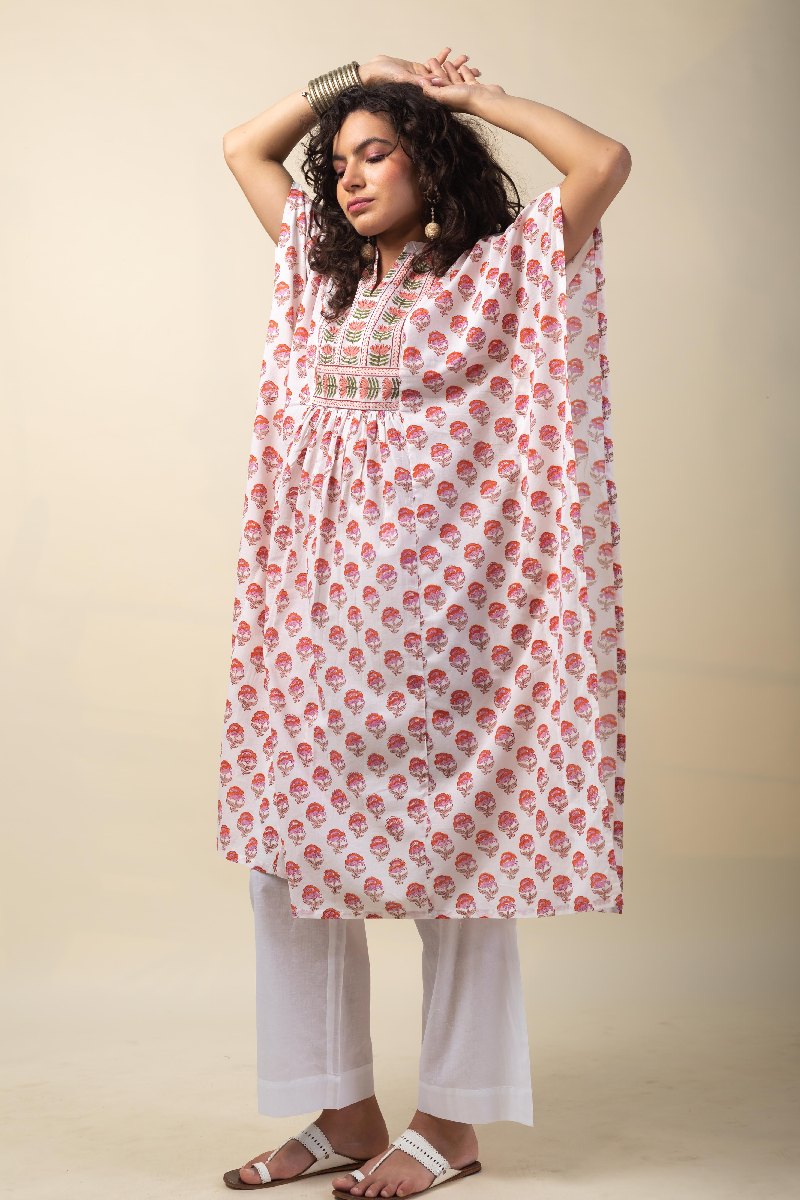 Image for Kusvaa Shkaf003 Akira Handblock Cotton Kaftan Pocket