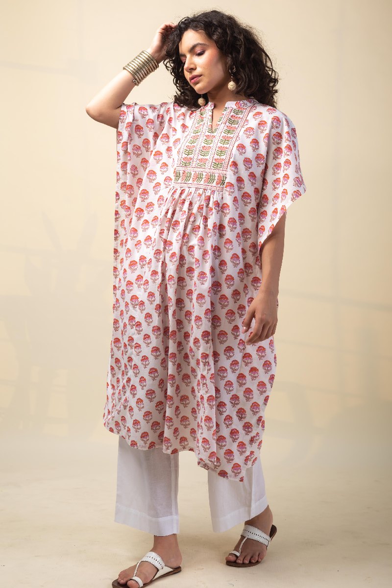 Image for Kusvaa Shkaf003 Akira Handblock Cotton Kaftan Side