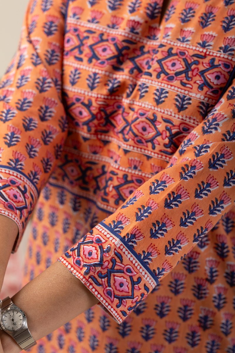Image for Kusvaa Wkr193 Anisha Cotton Straight Fit Kurta Pocket