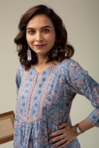 Image for Kusvaa Wkr194 Iravati Cotton Block Print Kurta Featured New